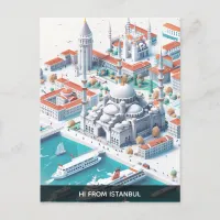 Isometric Istanbul Travel Postcard