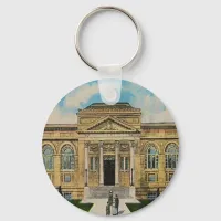 Vintage Carnegie Library Anniston Alabama  Keychain