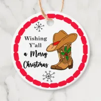 Wishing Y'all a Merry Christmas Favor Tags