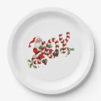 Joy Vintage Santa Paper Plates