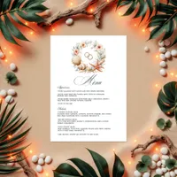 Coastal Chic Beach Wedding Menu