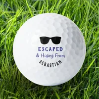 Cool Shades Escaped & Hiding Funny Personalized  Golf Balls