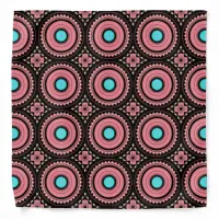 Coral Pink Stylish Boho Ethnic Geometric Pattern Bandana