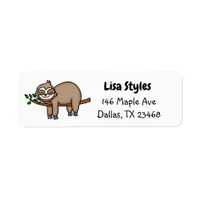 Cute Hand drawn Sloth Label