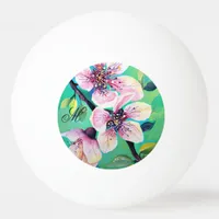 Gorgeous Japanese Sakura Cherry Tree Monogram Ping Pong Ball