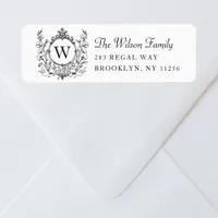 Elegant Family Monogram Crest Fancy Return Address Label