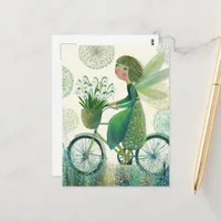 Cute Fairy on a bike Postcard