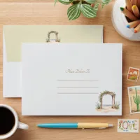 Simple Watercolor Beach Arch Minimalist Wedding Envelope