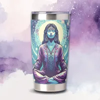 Woman Meditating Spiritual Serene Art Insulated Tumbler