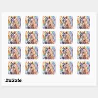 Fantasy Surreal Appaloosa Unicorn Pegasus  Square Sticker