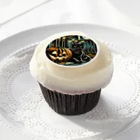 Black Cat and Jack-O-Lantern Halloween Edible Frosting Rounds