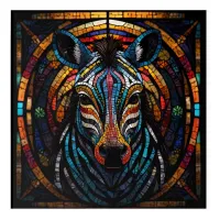 Vibrant Mosaic Zebra Acrylic Print