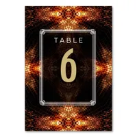 Golden Fire Wedding Menu+Table Number Card