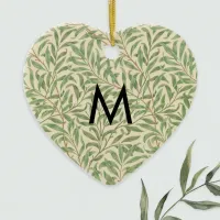 William Morris Patterned Willow Bough Monogram Ceramic Ornament