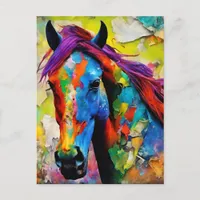 A Very Colorful Horse Postcard