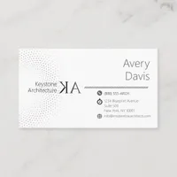 Modern Minimalist Architecture White & Graphite De Business Card