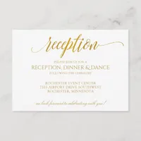 Luxe Typography Reception Card | Faux Gold Foil