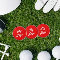 Business logo red golf ball marker