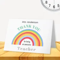 Colorful Rainbow Thank You Teacher Appreciation