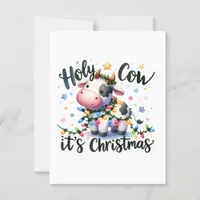 Funny Christmas Cow Holy Cow It's Christmas Postcard