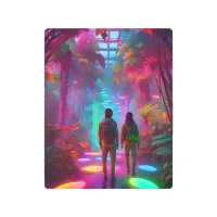 Out of this World - Virtual Reality Neon Jungle Metal Print