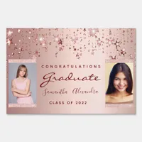 Graduation party photo rose gold stars duo two sign