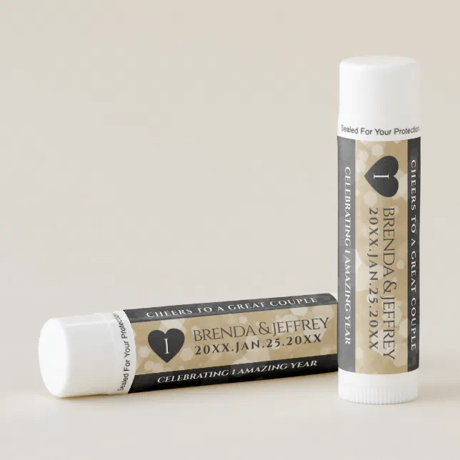 Elegant 1st Paper Wedding Anniversary Celebration Lip Balm