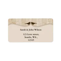 brown bird cage, love birds return address labels