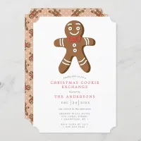 Tan Gingerbread Man Cookie Exchange Christmas Invitation