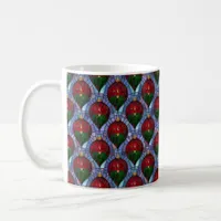 Christmas Ornament Red Green Blue Stained Glass  Coffee Mug