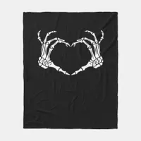Skeleton Hand Heart Sign Costume Funny Halloween Fleece Blanket