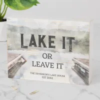 Boat Dock Lake It or Leave It  Wooden Box Sign