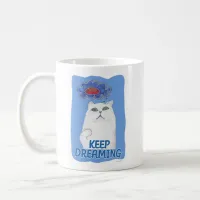 Fluffy Happy Dreaming Sweet Cat Cartoon Art Coffee Mug