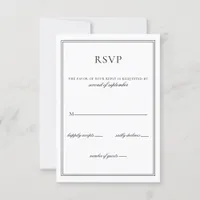 Minimalist Black and White Monogram Wedding rsvp