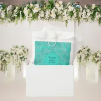 Elegant Romantic Daisies Floral Turquoise Wedding Favor Bag