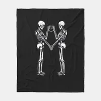 Skeleton Heart Hands Sign Halloween Costume Classi Fleece Blanket