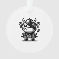 Whimsigoth Cyborg Cow Vintage Art Design Classic Ornament