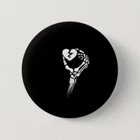 Skeleton Hand Holding Heart Button