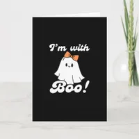 I’m With Boo Funny Retro Card