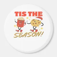 Tis The Season Christmas Retro Characters Magnet