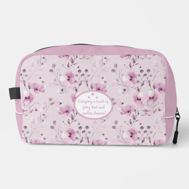 Vintage Purple Flower Pattern Dopp Kit