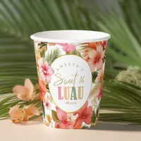 Hawaiian Luau Sweet Sixteen Floral Pattern ID1092 Paper Cups