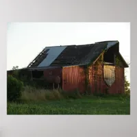 Sunset on the Barn Poster