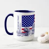 USA America Flag Monument Illustration Souvenir Mug