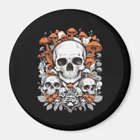 Whimsigoth Skulls & Mushrooms Vintage Botanical Ae Magnet