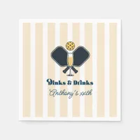 Preppy Pickleball Dinks & Drinks Birthday Party Napkins