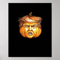 Funny Halloween Pumpkin Political Parody Donald Tr Poster
