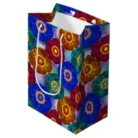 Stained Glass Abstract Red Green Blue Orange Medium Gift Bag