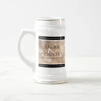 Elegant 28th Linen Wedding Anniversary Celebration Beer Stein