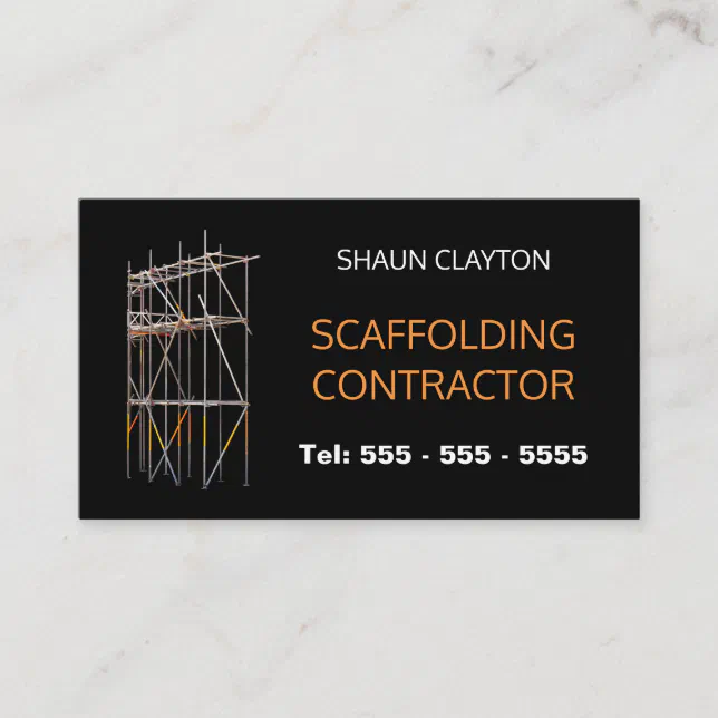 Scaffolding on black Business Card